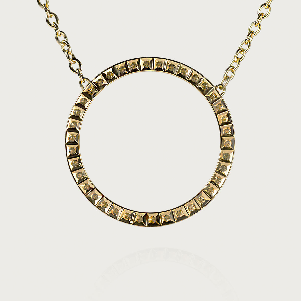 CIRCLE OF LIFE NECKLACE XL Yellow gold, diamond – Pablo Cimadevila