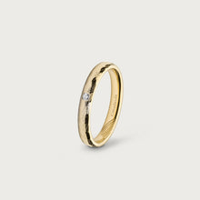Load image into Gallery viewer, LOVE MARK WEDDING BAND ORGANIC Yellow gold, diamond