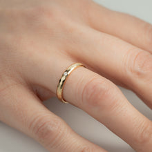 Load image into Gallery viewer, LOVE MARK WEDDING BAND ORGANIC Yellow gold, diamond
