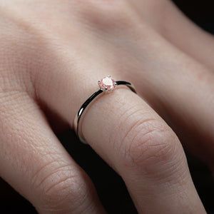 Solitaire Ring with Pink Zirconia