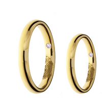 Load image into Gallery viewer, LOVE MARK WEDDING BANDS Yellow gold, diamond