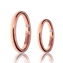 Load image into Gallery viewer, LOVE MARK WEDDING BANDS Rose gold, diamond