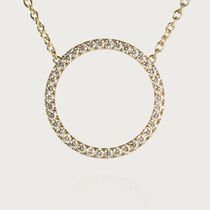 CIRCLE OF LIFE NECKLACE XL Yellow gold, diamond