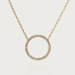 CIRCLE OF LIFE NECKLACE XL Yellow gold, diamond