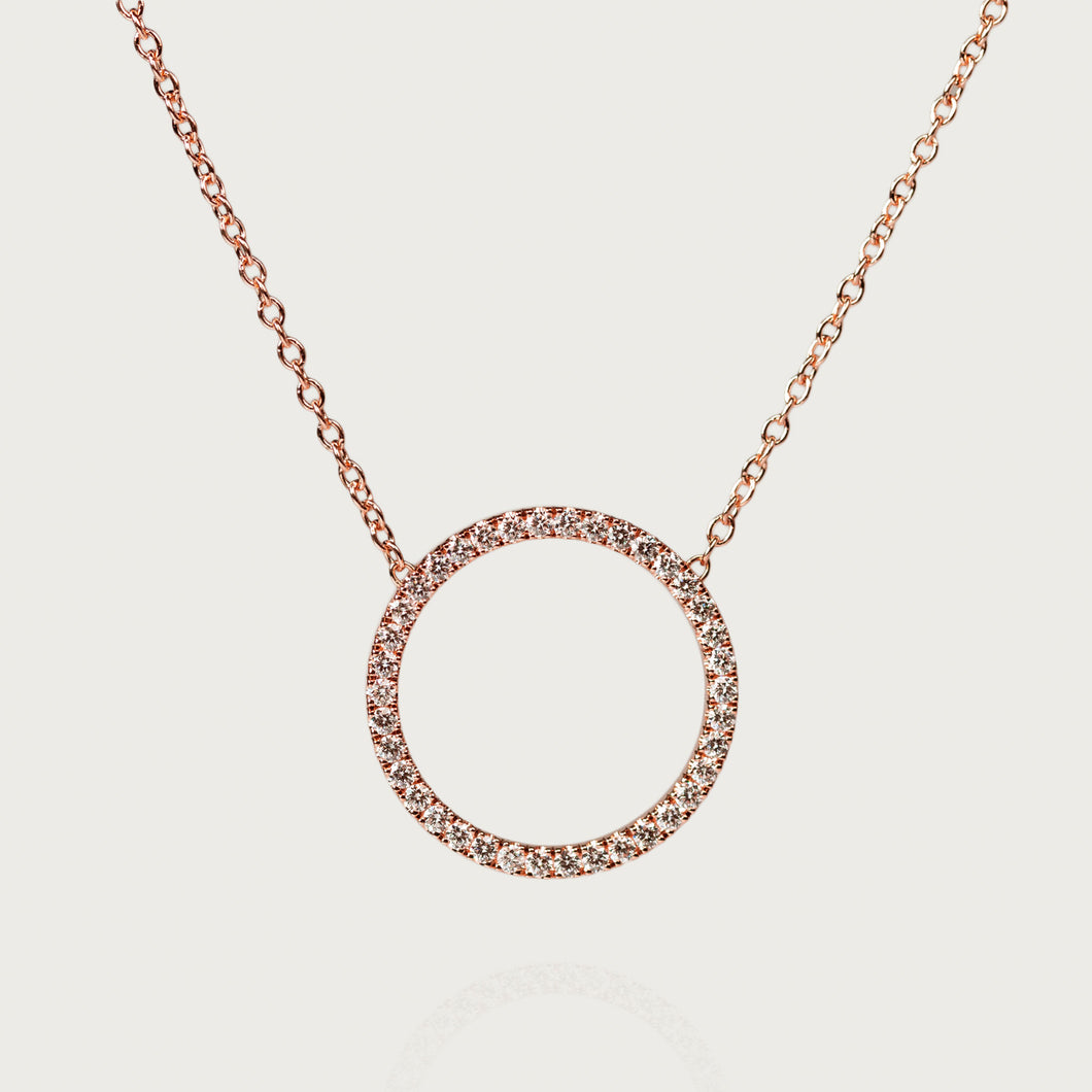 CIRCLE OF LIFE NECKLACE XL Rose gold, diamond