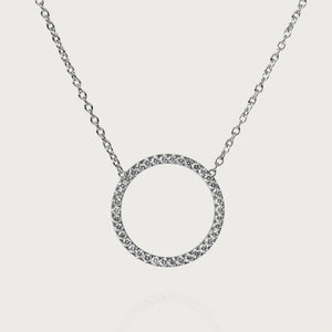 CIRCLE OF LIFE NECKLACE XL White gold, diamond