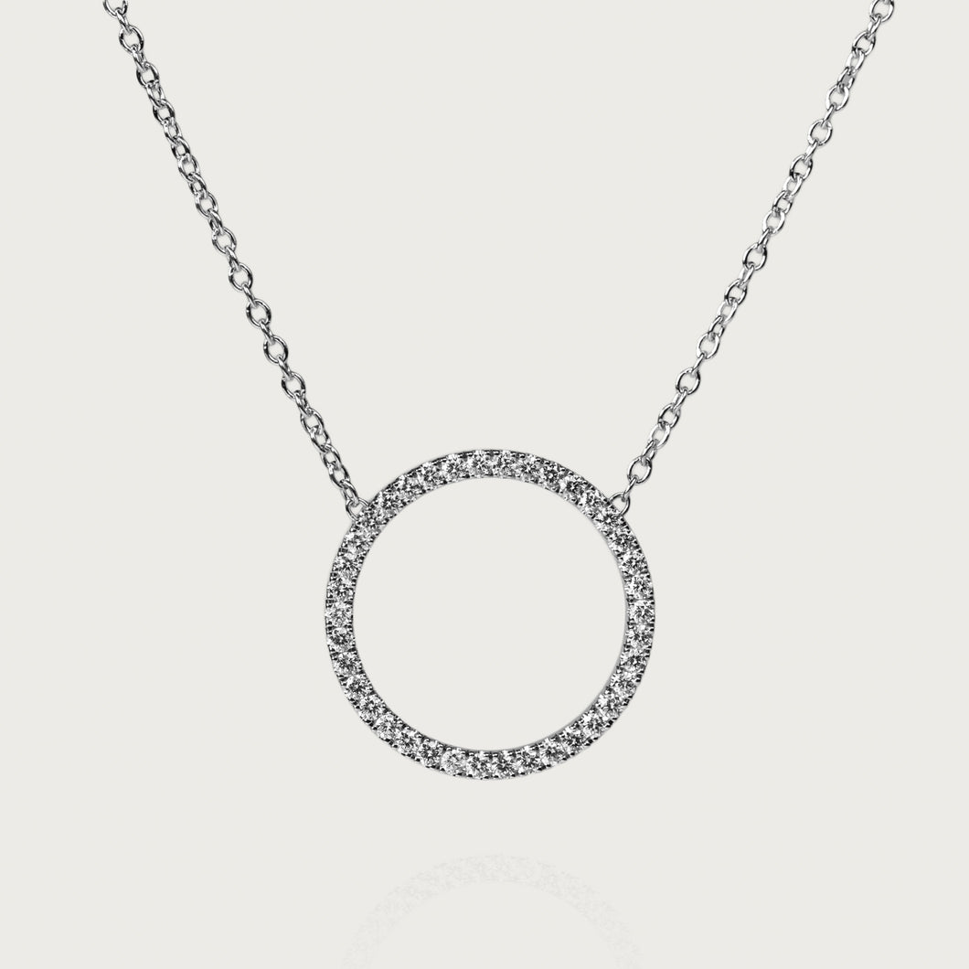 CIRCLE OF LIFE NECKLACE XL White gold, diamond