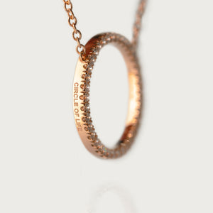 CIRCLE OF LIFE NECKLACE XL Rose gold, diamond