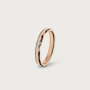 LOVE MARK WEDDING BAND ORGANIC Rose gold, diamond