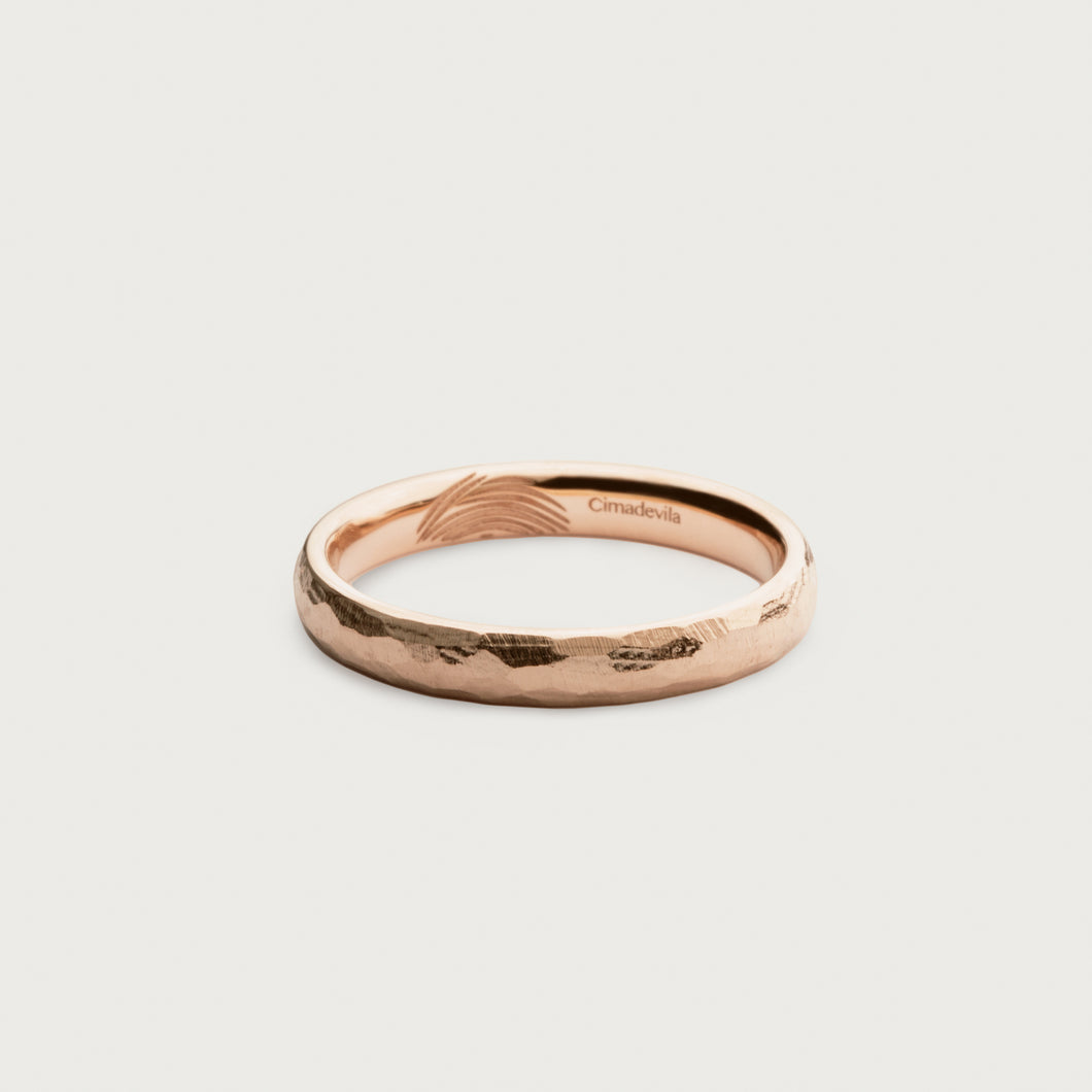 LOVE MARK WEDDING BAND ORGANIC Rose gold