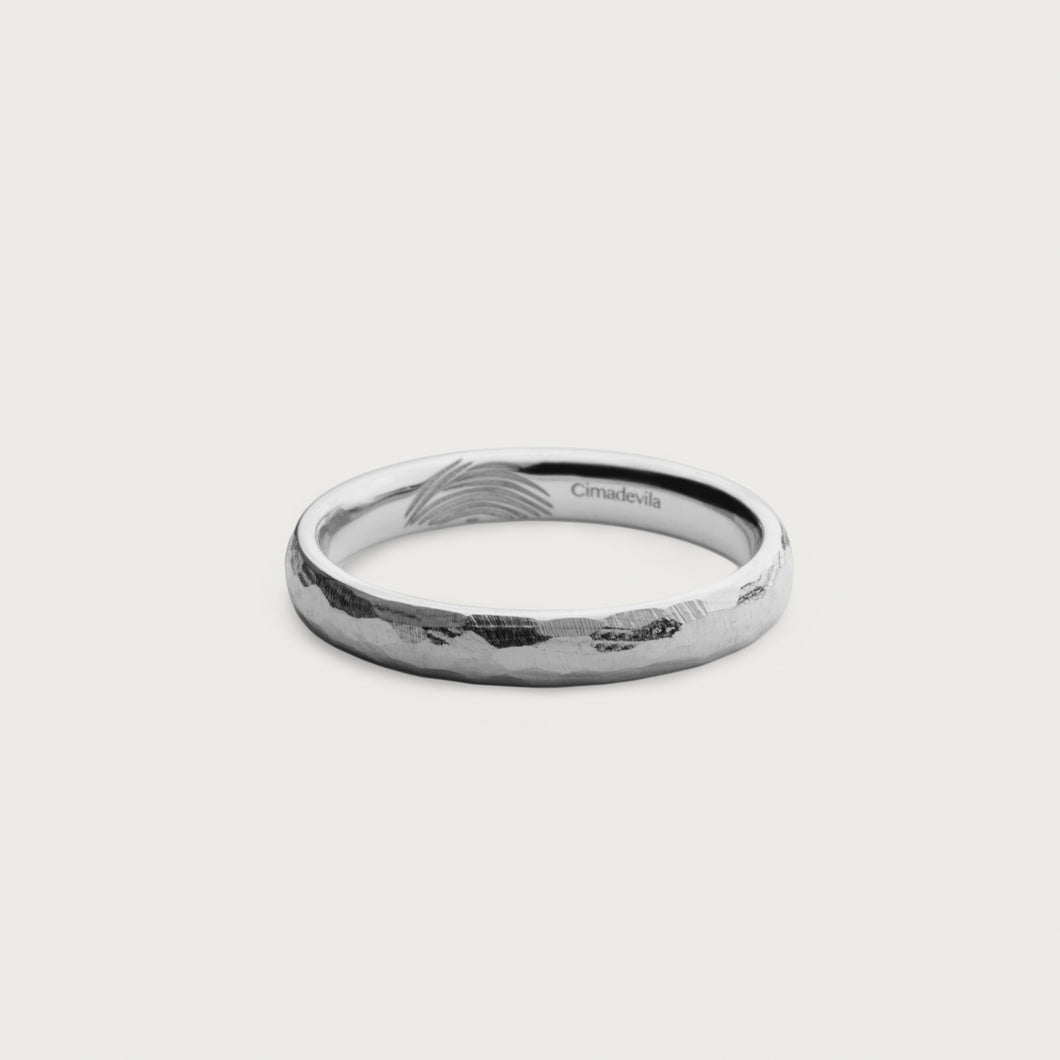 LOVE MARK WEDDING BAND ORGANIC White gold