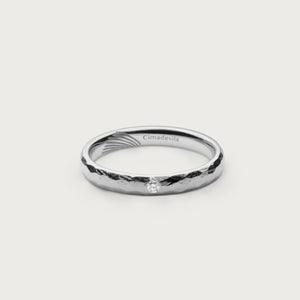 LOVE MARK WEDDING BAND ORGANIC White gold, diamond