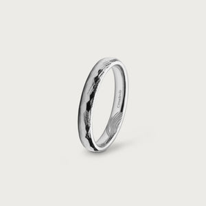 LOVE MARK WEDDING BAND ORGANIC White gold