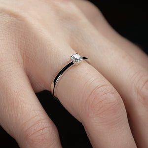 Solitaire Ring with Clear Zirconia