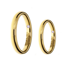 Load image into Gallery viewer, 18K Yellow Gold Love Mark Wedding Bands
