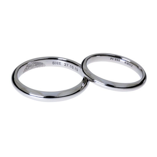 Platinum 950 Love Mark Wedding Bands