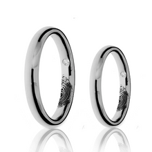 Load image into Gallery viewer, 18K White Gold Love Mark Wedding Bands
